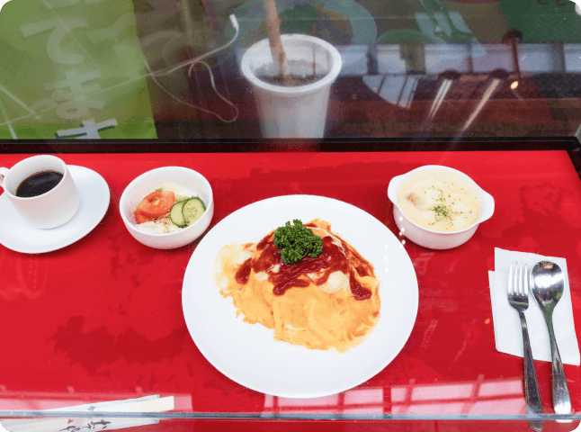 オムライスの食品サンプル